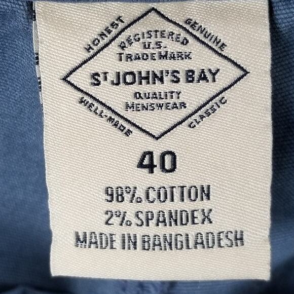 St Johns Bay Shorts Mens 40 Blue Chino Front Pocket Relaxed Fit Casual Summer - Picture 13 of 14